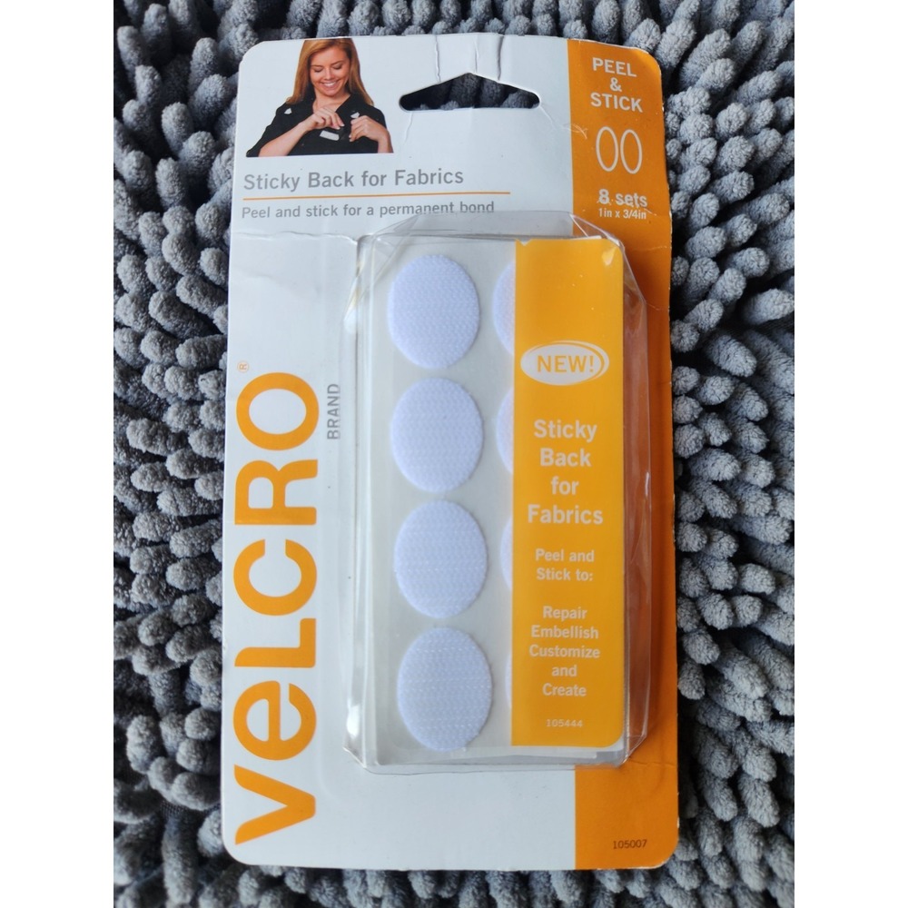 VELCRO(R) Brand STICKY BACK For Fabric Ovals 1"X.75"-White -91873~NEW